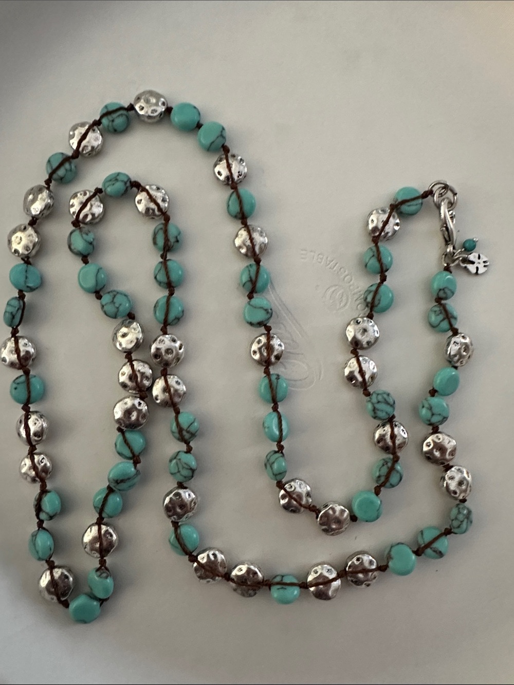 Handcrafted Turquoise Bead & Silver Necklace